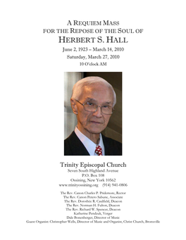 Requiem Mass for the Repose of the Soul of Herbert S