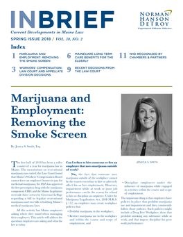 Marijuana and Employment: Removing the Smoke Screen