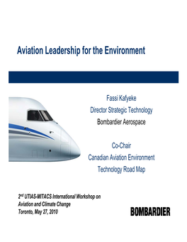 Aviation Leadership for the Environment