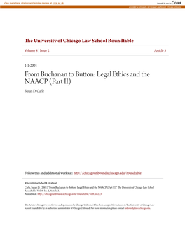 From Buchanan to Button: Legal Ethics and the NAACP (Part II) Susan D