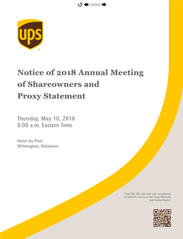 Notice of 2018 Annual Meeting of Shareowners and Proxy Statement