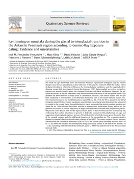 Ice Thinning on Nunataks During the Glacial to Interglacial Transition In