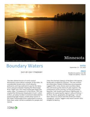 Boundary Waters September 15 – 23, 2020