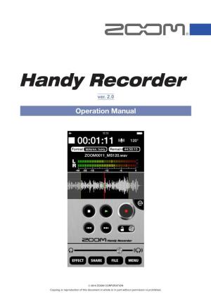Zoom Handy Recorder App Operations Manual (13 MB Pdf)