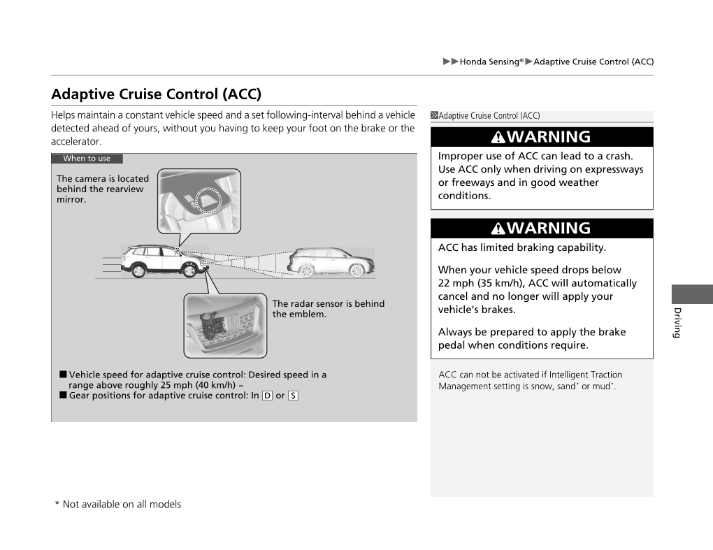 Adaptive Cruise Control (ACC)