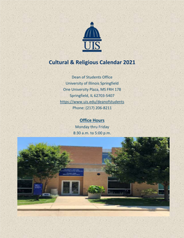 Cultural & Religious Calendar 2021 (PDF)