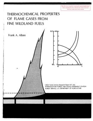 Thermochemical Properties of Flame Gases from Fine Wildland Fuels