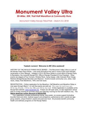 Monument Valley Ultra 50-Miler, 50K, Trail Half Marathon & Community Runs