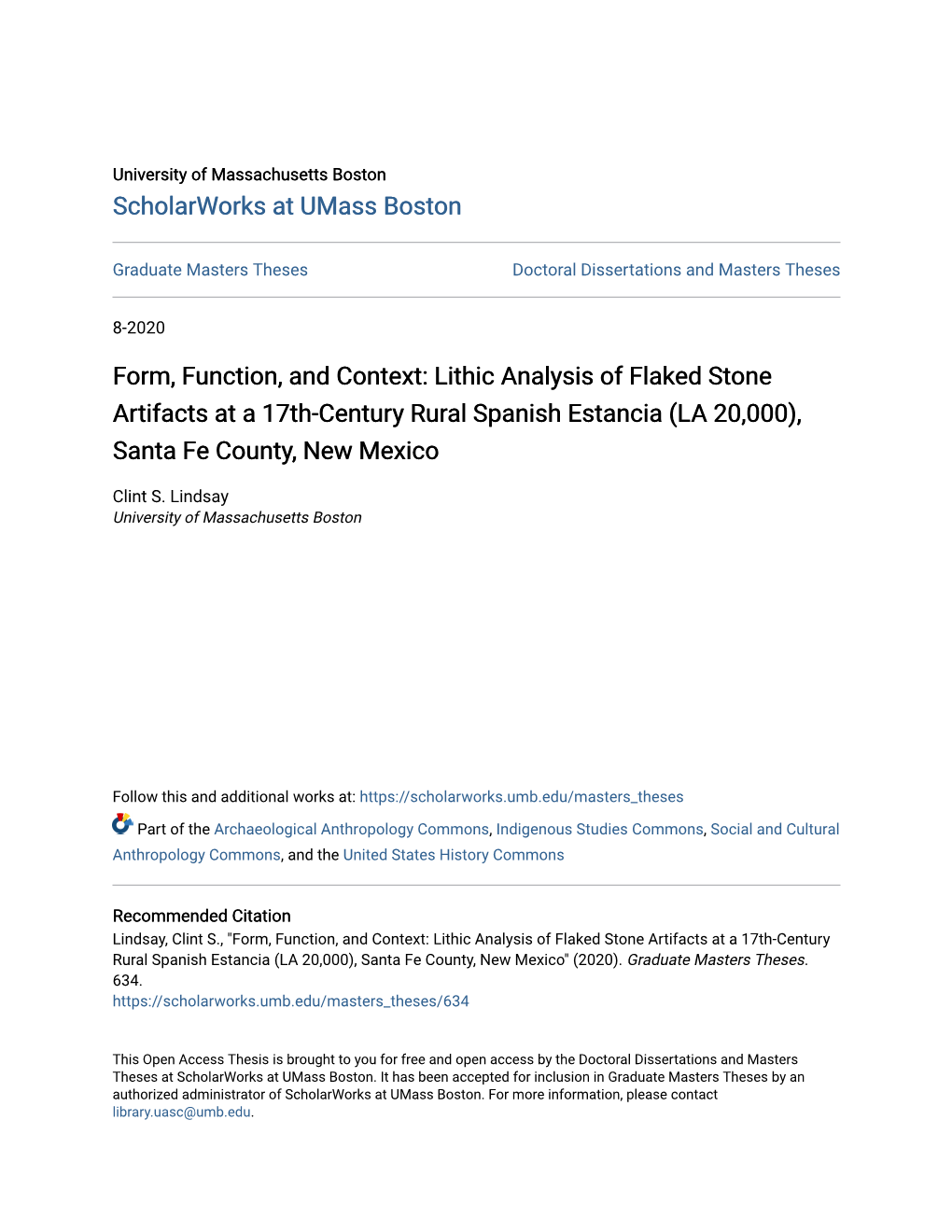 Lithic Analysis of Flaked Stone Artifacts at a 17Th-Century Rural Spanish Estancia (LA 20,000), Santa Fe County, New Mexico