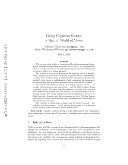 Living Cognitive Society: Adigital'world of Views