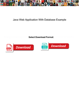 Java Web Application with Database Example