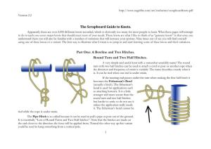The Scrapboard Guide to Knots. Part One: a Bowline and Two Hitches