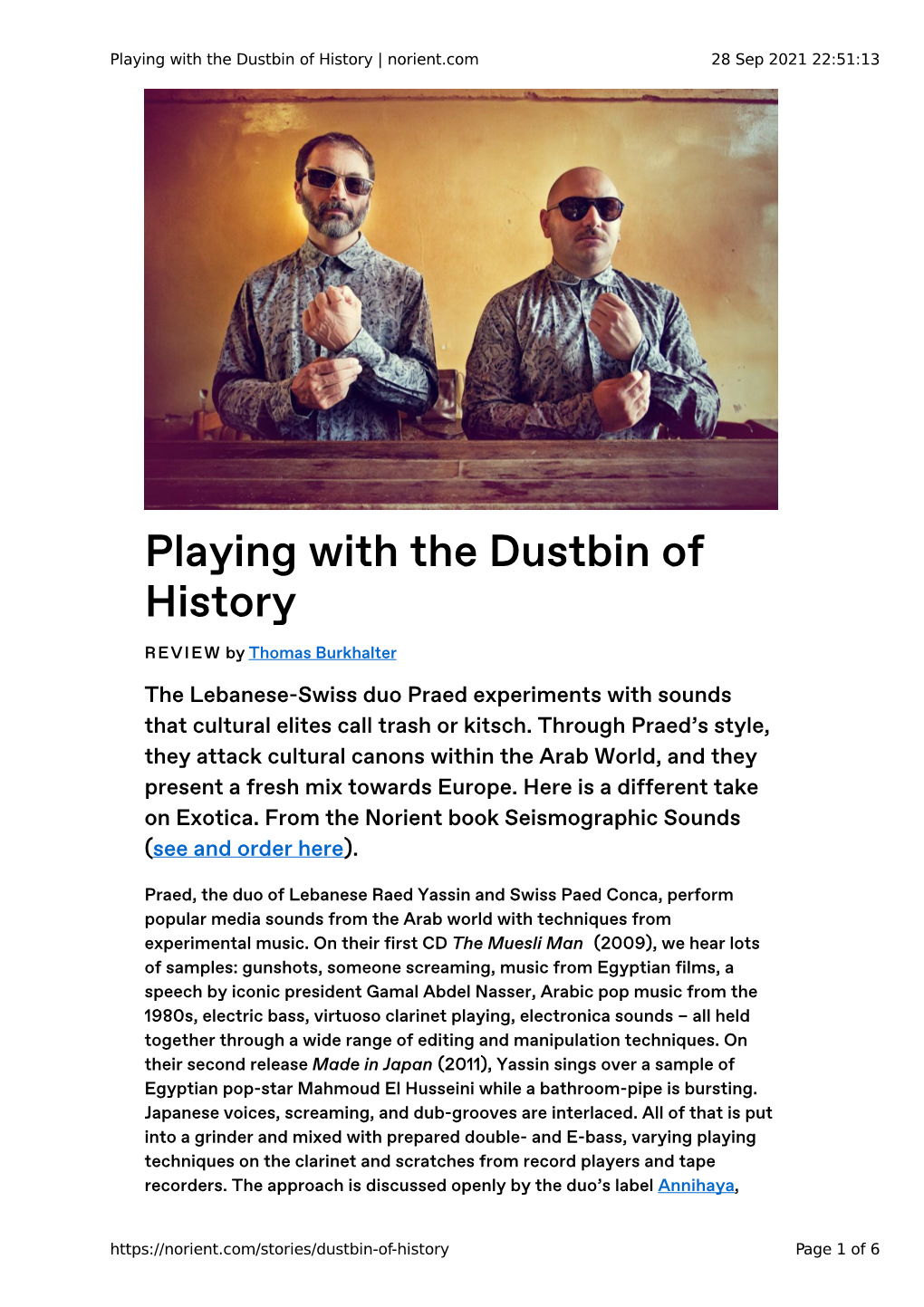 Playing with the Dustbin of History | Norient.Com 28 Sep 2021 22:51:13