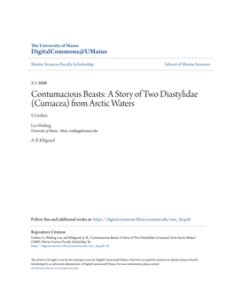 Contumacious Beasts: a Story of Two Diastylidae (Cumacea) from Arctic Waters S