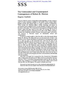 Garfield E. "The Unintended and Unanticipated