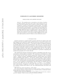 Arxiv:1802.05507V1 [Math.DG]