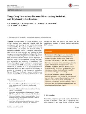 Drug–Drug Interactions Between Direct-Acting Antivirals and Psychoactive Medications