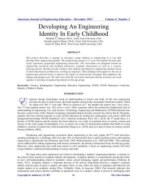 Developing an Engineering Identity in Early Childhood Michelle L