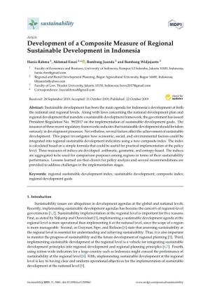 Development of a Composite Measure of Regional Sustainable Development in Indonesia