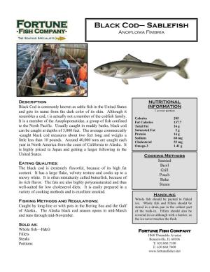 Black Cod– Sablefish Anoploma Fimbria