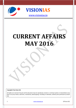 Current Affairs May 2016