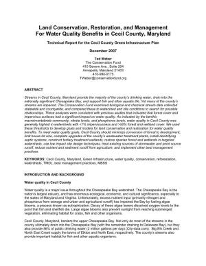 Water Quality in Cecil County