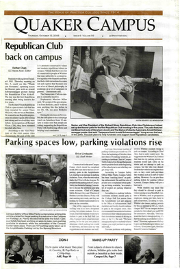 Republican Club Back on Campus Parking Spaces Low, Parki Olations
