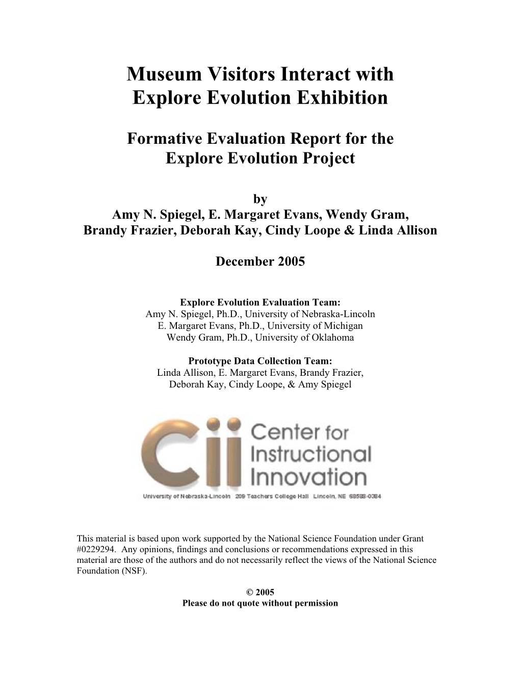 Explore Evolution Exhibition