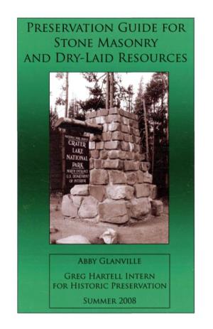 Preservation Guide for Stone Masonry and Dry-Laid Resources