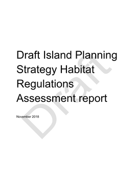 Draft Island Planning Strategy Habitat Regulations Assessment Report