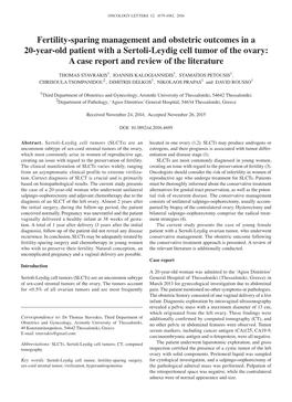 Fertility-Sparing Management and Obstetric Outcomes in a 20-Year-Old Patient with a Sertoli-Leydig Cell Tumor of the Ovary: a Case Report and Review of the Literature