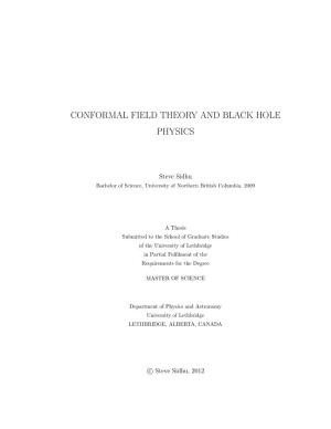 Conformal Field Theory and Black Hole Physics