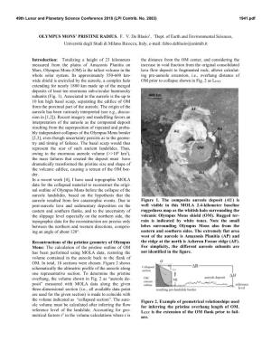 OLYMPUS MONS' PRISTINE RADIUS. F. V. De Blasio1, 1Dept. of Earth