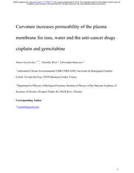 Curvature Increases Permeability of the Plasma Membrane For