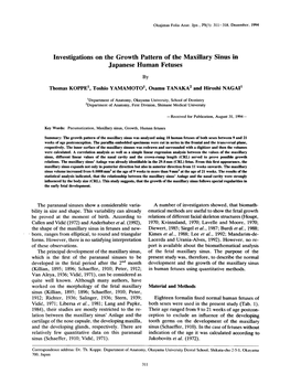 Investigations on the Growth Pattern of the Maxillary Sinus in Japanese Human Fetuses