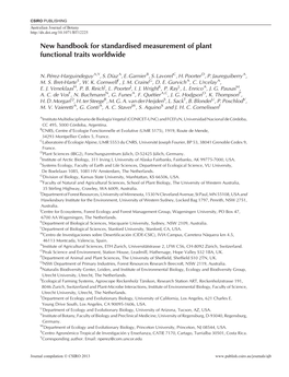 New Handbook for Standardised Measurement of Plant Functional Traits Worldwide