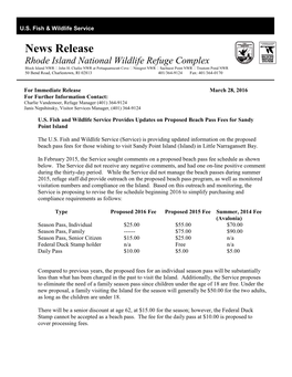 News Release Rhode Island National Wildlife Refuge Complex Block Island NWR � John H