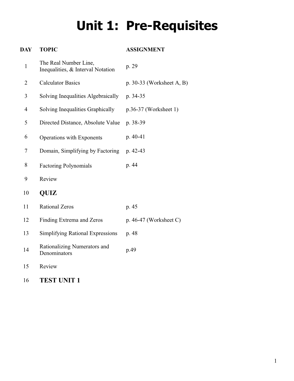 Equations and Graphs