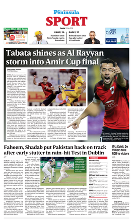 Tabata Shines As Al Rayyan Storm Into Amir Cup Final