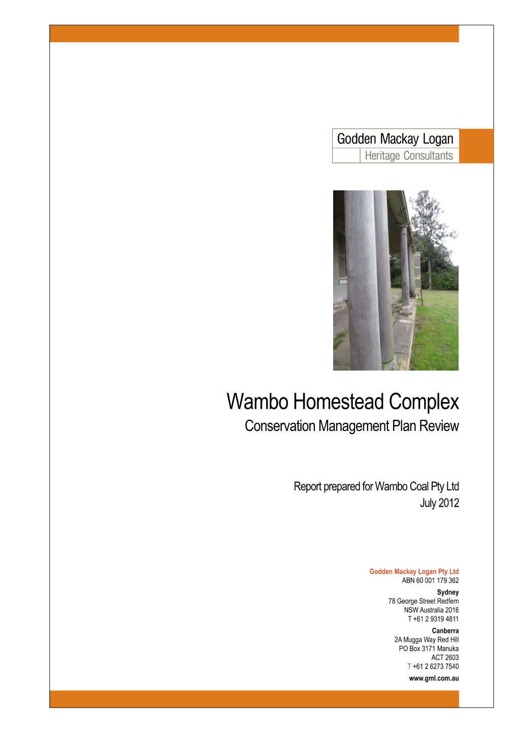 Wambo Homestead Complex Conservation Management Plan Review