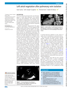 Left Atrial Vegetation After Pulmonary Vein Isolation Sean Gaine,1 John Joseph Coughlan ‍ ‍ ,2 Richard Szirt,3 Sadat Ali Edroos ‍ ‍ 4