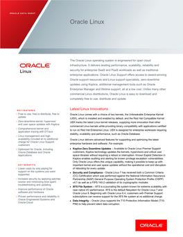 Oracle Linux and the Unbreakable Enterprise Kernel, Including Premier