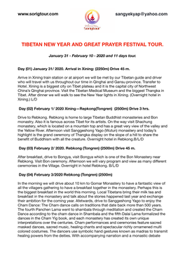 Tibetan New Year and Great Prayer Festival Tour