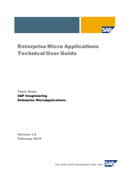 Enterprise Micro Application Technical User Guide