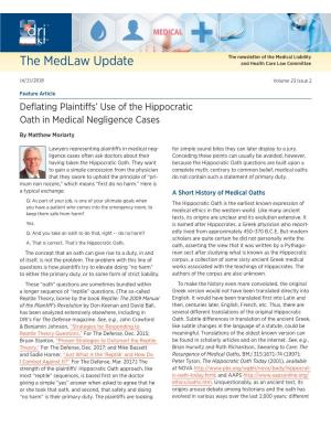 The Medlaw Update and Health Care Law Committee