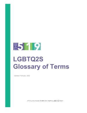 LGBTQ2S Glossary of Terms