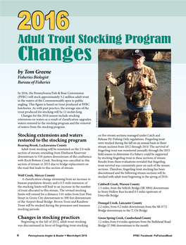 Changes by Tom Greene Fisheries Biologist Bureau of Fisheries