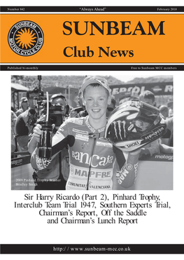 Southern Experts Trial, Chairman’S Report, Off the Saddle and Chairman’S Lunch Report