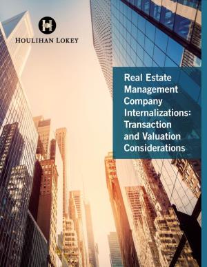 Real Estate Management Company Internalizations
