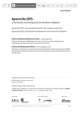 Aparecida (SP): a Formação Socioespacial Do Atrativo Religioso